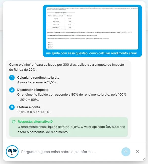Tela do Intelecttus School com módulo de estudo